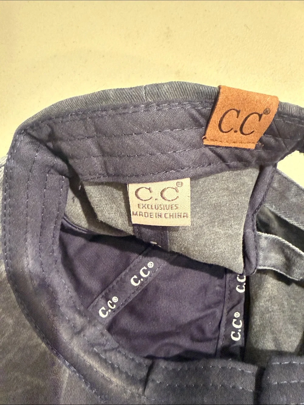 Distressed denim women’s CC hat